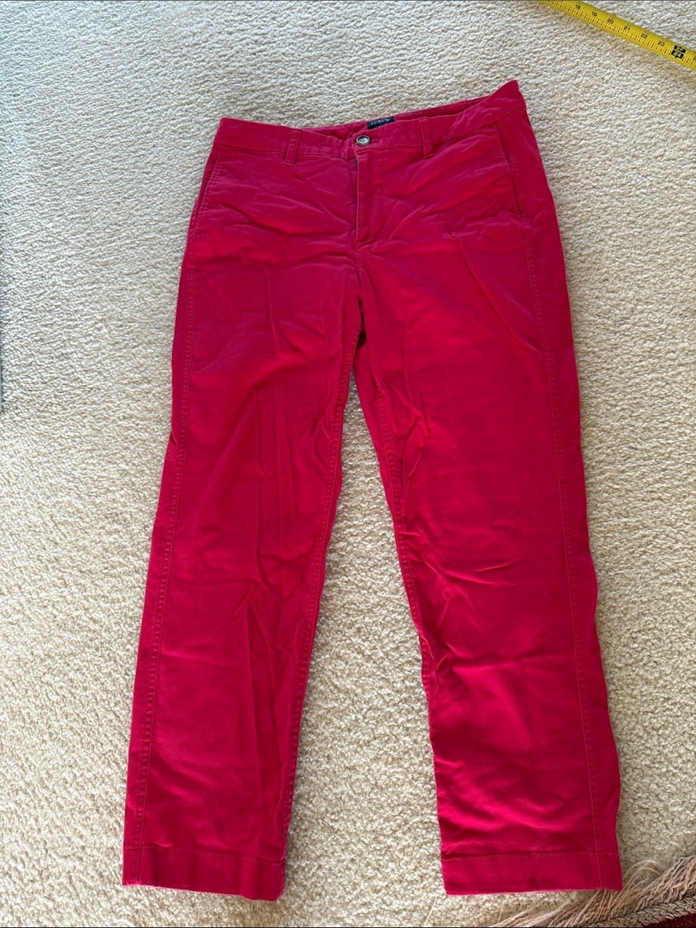 J. Crew High Rise Bright Pink Ankle-Length Jeans